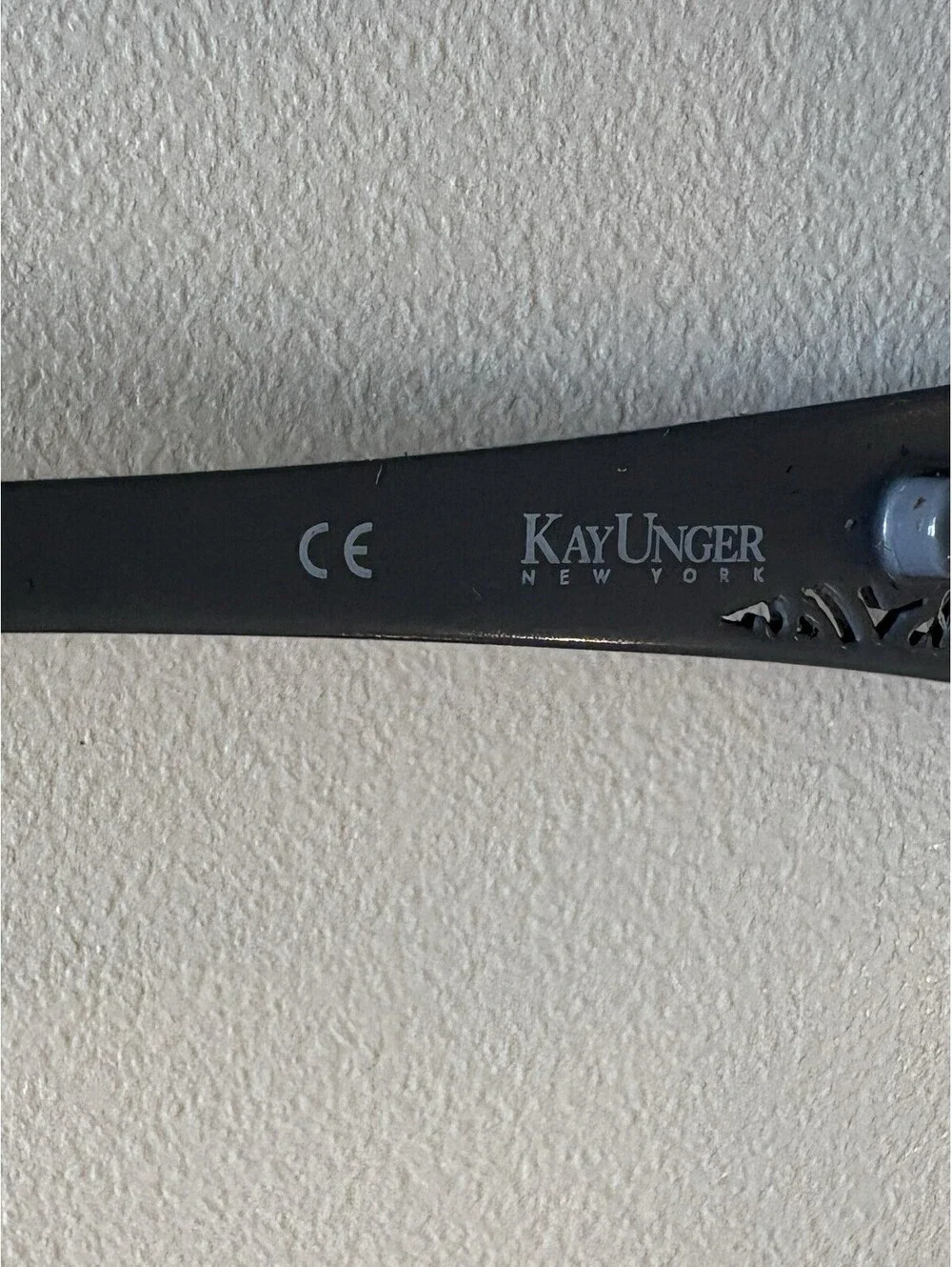 Kay Unger K164 GUN Semi-Rimless Eyeglasses Frame Grey Rhinestone 53-18-135